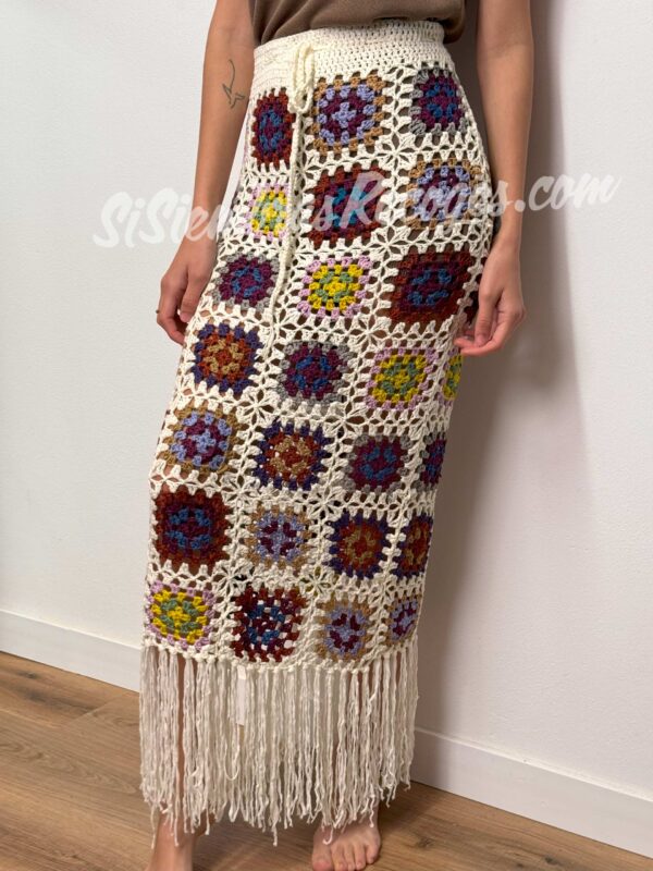 Falda de crochet Ambanja - Blanca