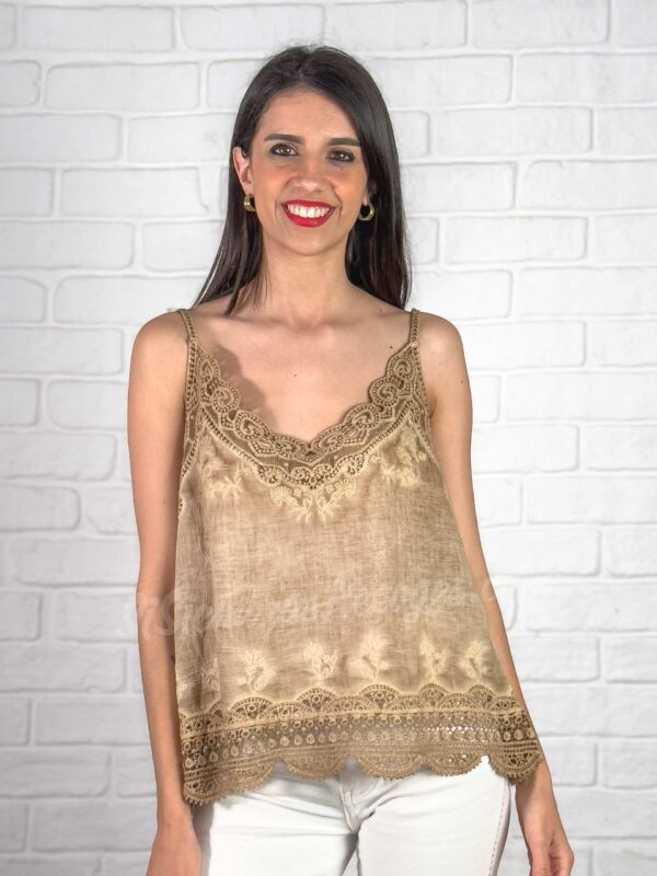 Blusa lencero Boho Kumasi - Color Tostado
