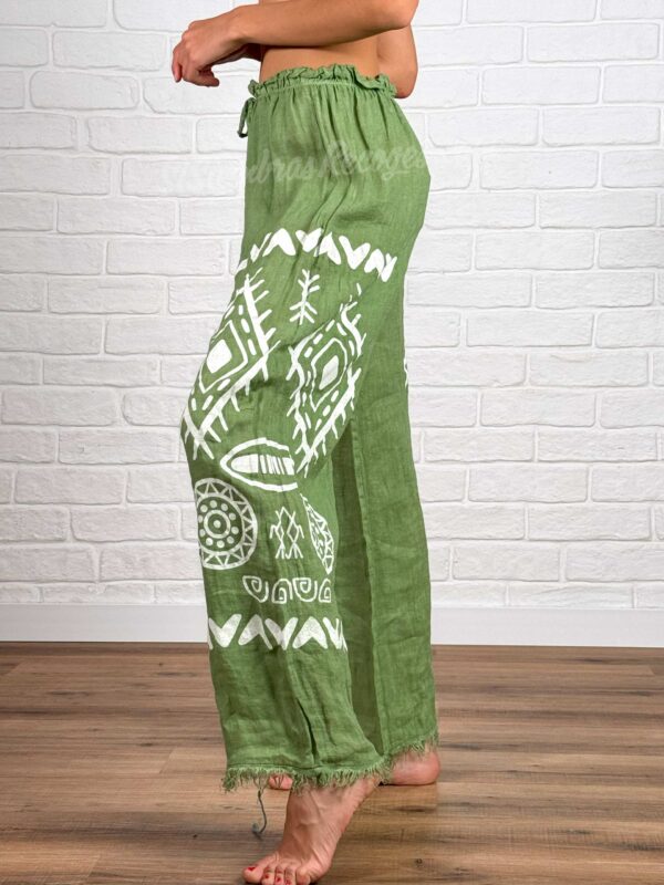 Pantalón de lino Nagano - Verde Oliva - Imagen 2