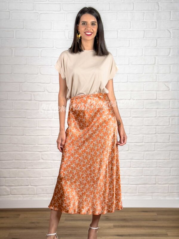 Falda de raso estampada - 4