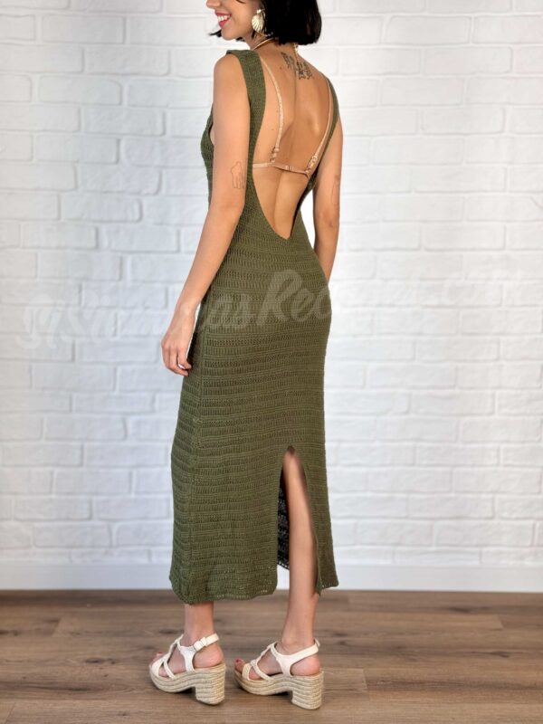 Vestido de punto Yoruba - Verde caqui