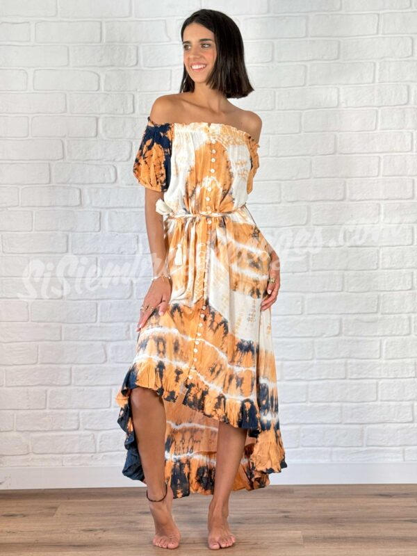 Vestido camisero Boho Zambo - Tierra