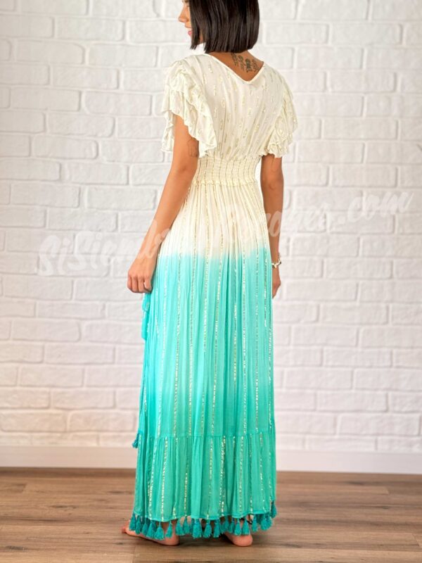 Vestido Boho Taveta - Turquesa - Imagen 2