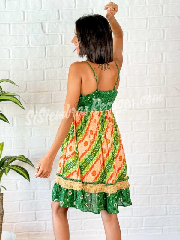 Vestido Boho corto Alborada – Verde - Imagen 2