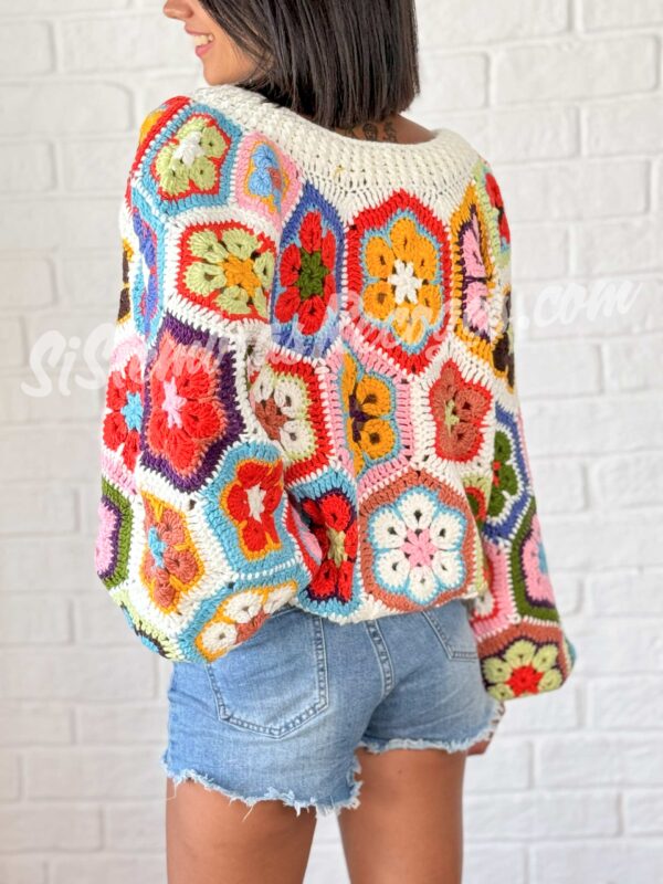 Jersey de crochet Orquídea - Blanco - Imagen 2