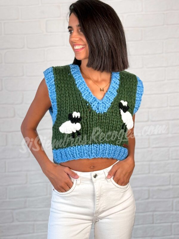 Chaleco de crochet Ovejas