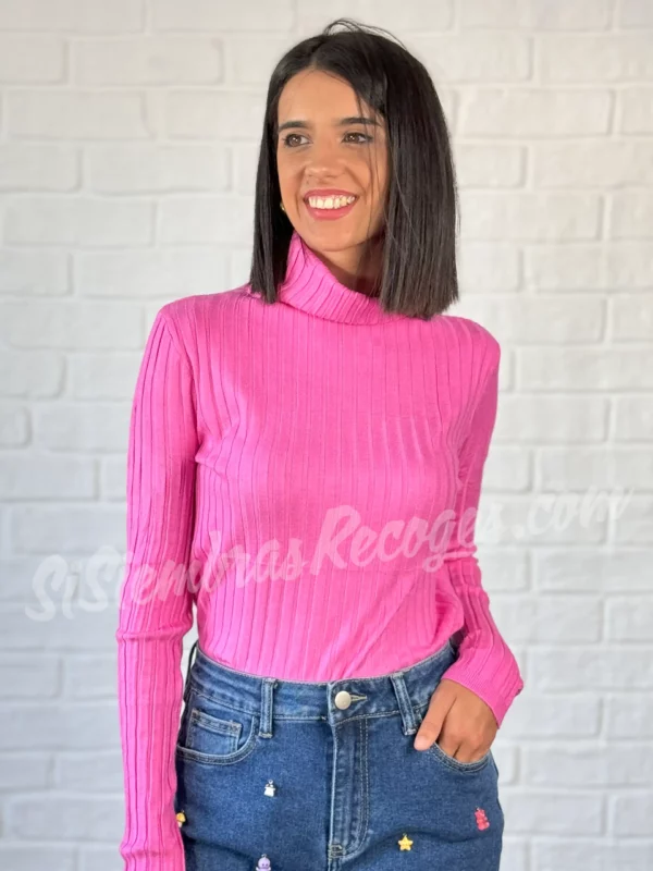 Jersey de cuello Ophira - Rosa