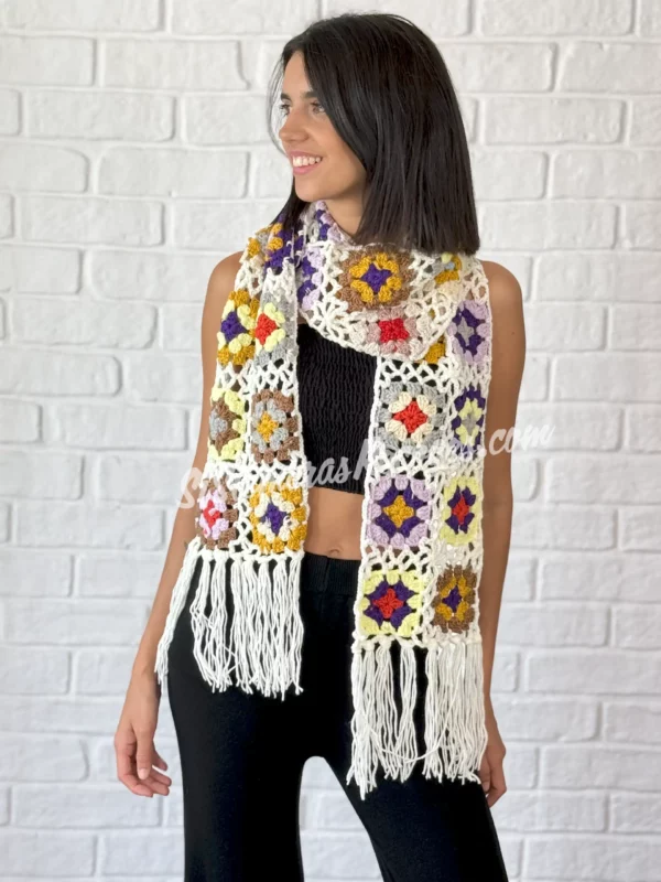 Bufanda de crochet - Blanco