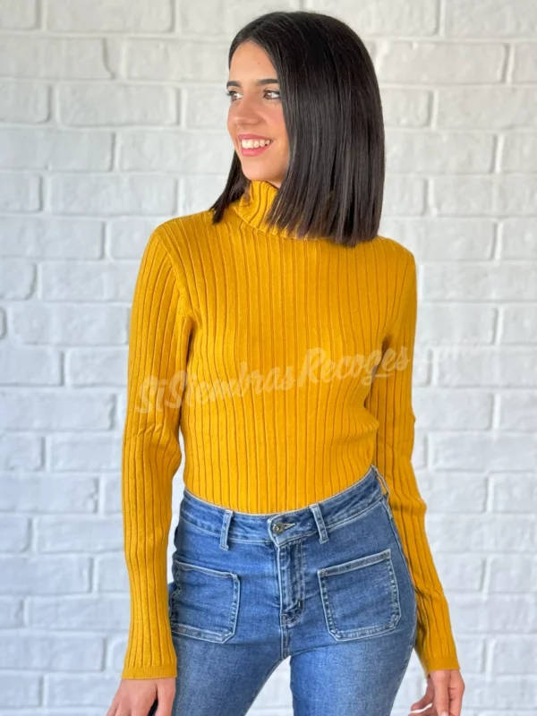 Jersey de cuello Ophira - Mostaza