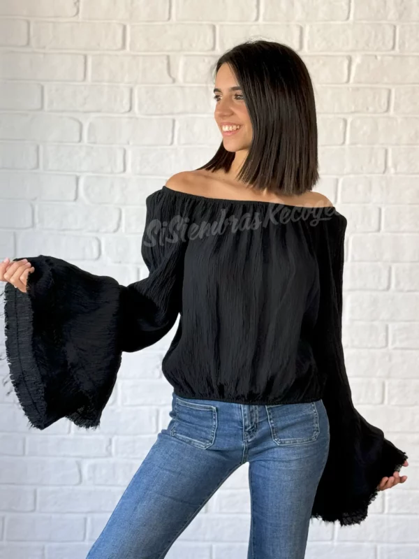 Blusa Boho Serena - Negra
