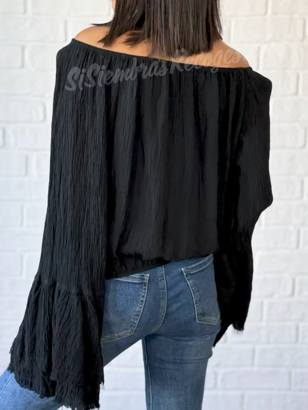 Blusa Boho Serena - Negra - Imagen 2
