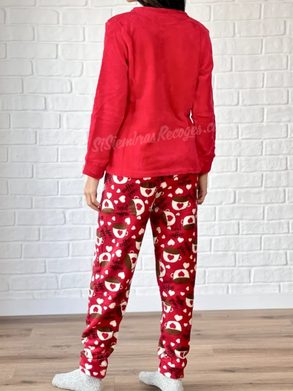 Pijama de invierno Coffee - Rojo - Imagen 2