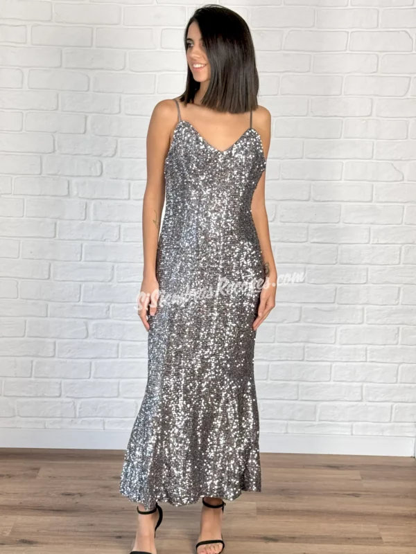 Vestido elegante Iliana - Plateado