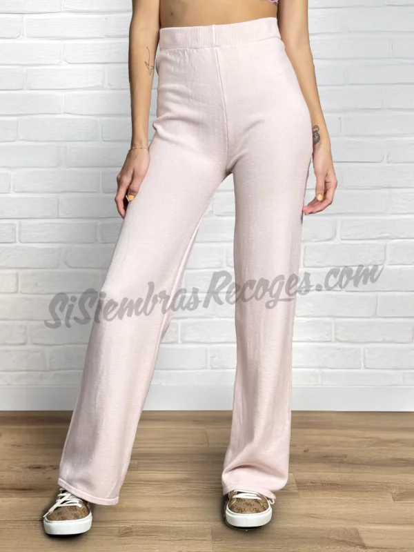 Pantalón de punto Vibrante - Rosa polvo
