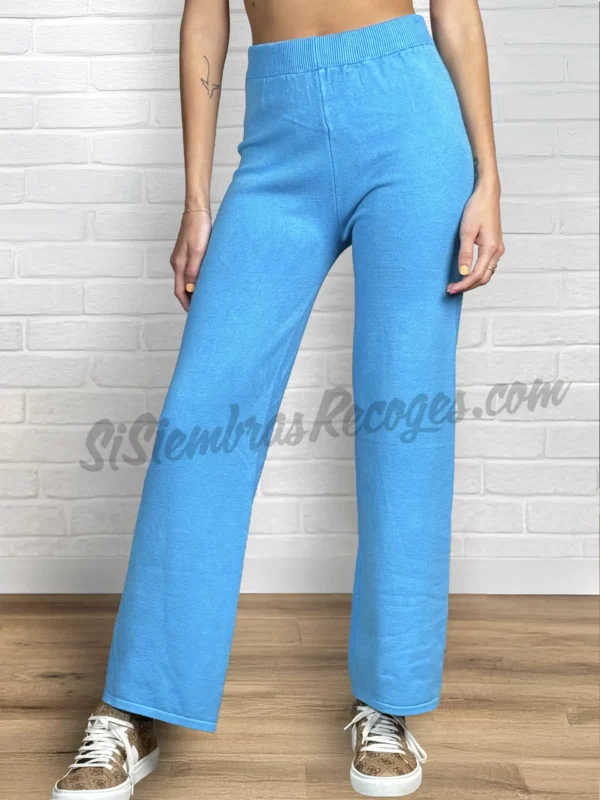 Pantalón de punto Vibrante - Azul agua