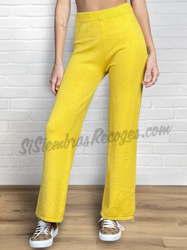 Pantalón de punto Vibrante - Amarillo