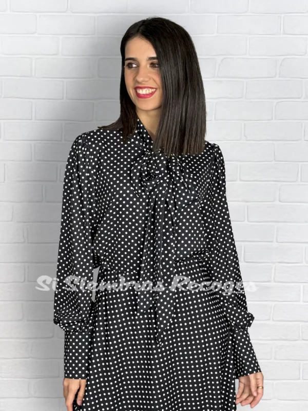 Camisa de lunares Montoya - Negro y blanco