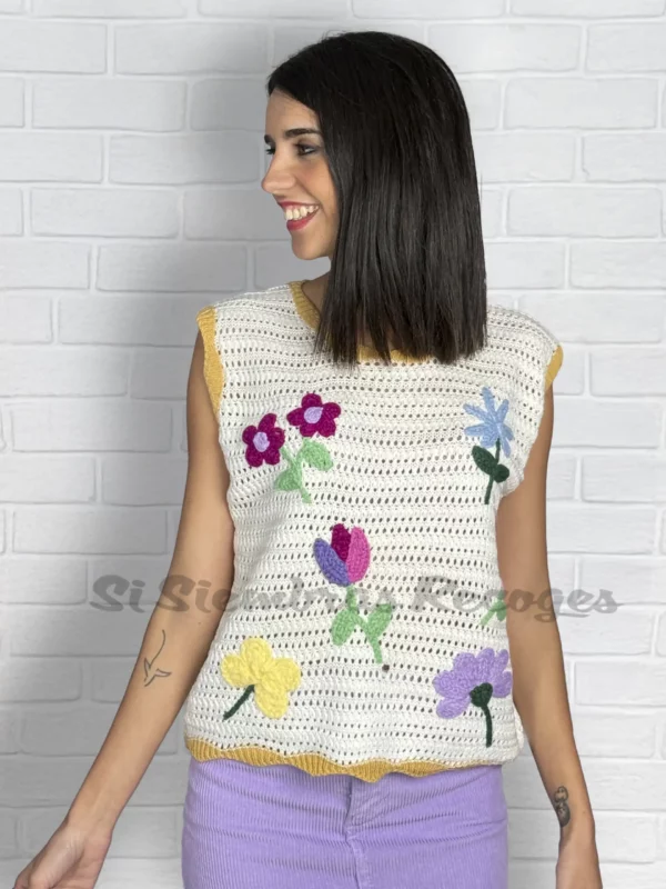 Chaleco de punto Arboris - Blanco