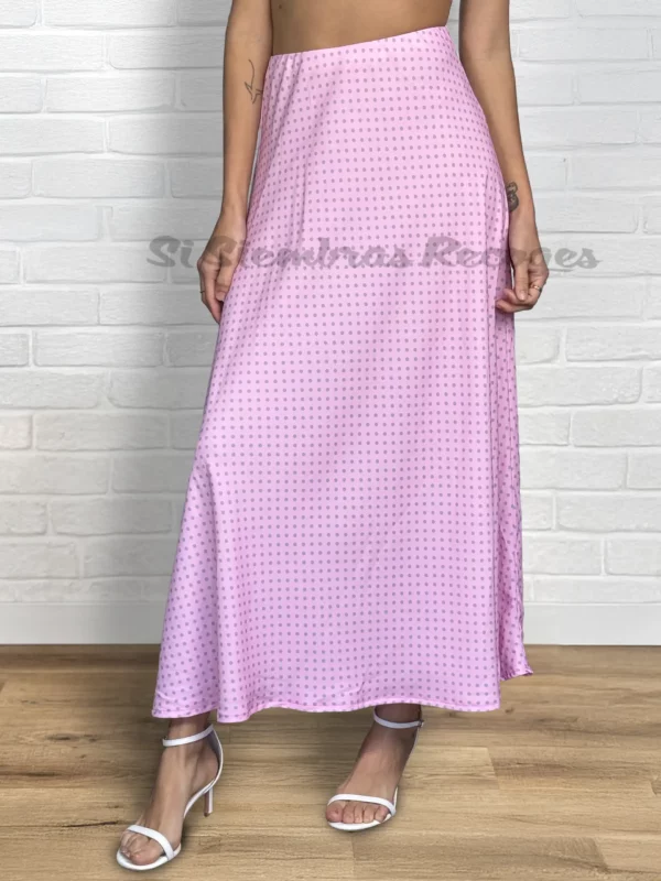 Falda de lunares Montoya - Rosa y gris