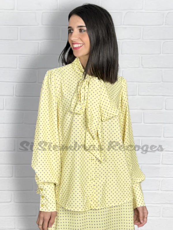 Camisa de lunares Montoya - Amarilla y malva