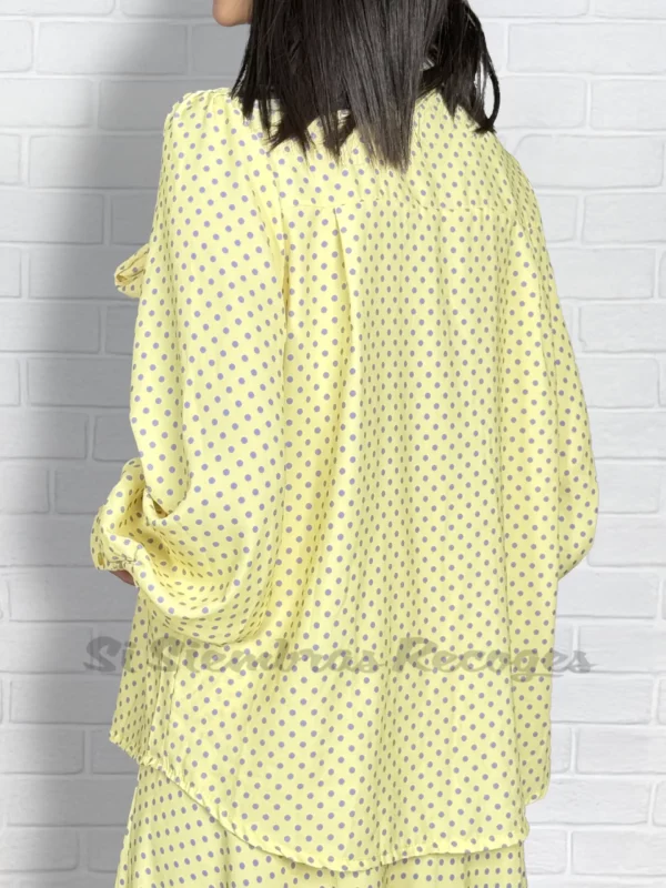 Camisa de lunares Montoya - Amarilla y malva - Imagen 2